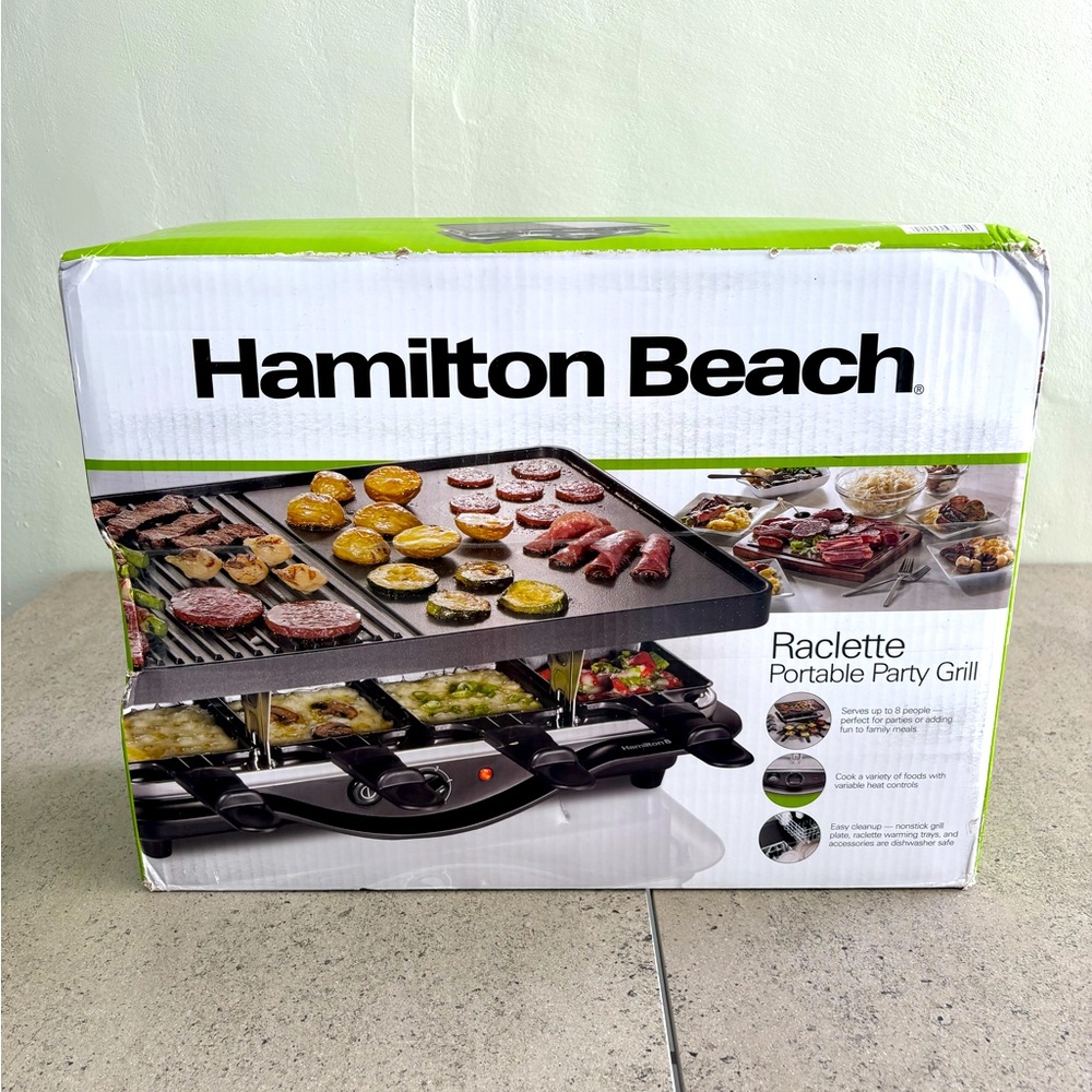 Hamilton Beach Raclette Portable Party Grill ~ New In Box